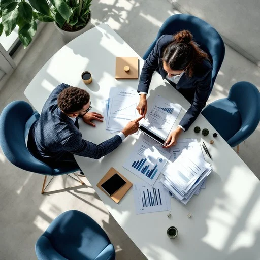 Business consultant advising client